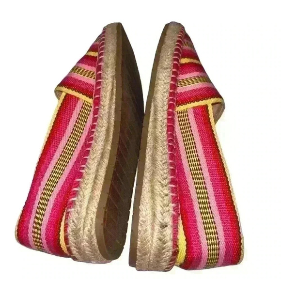 Chelsea & Violet Shoes Espadrilles Mimi Pink & Yellow size 7M - Picture 4 of 4